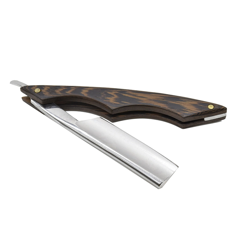 Straight Razor Hand Made Wooden Handle Classic Safety Straight Razor Shaver Fit Half Piece Double Edge Razor Blade