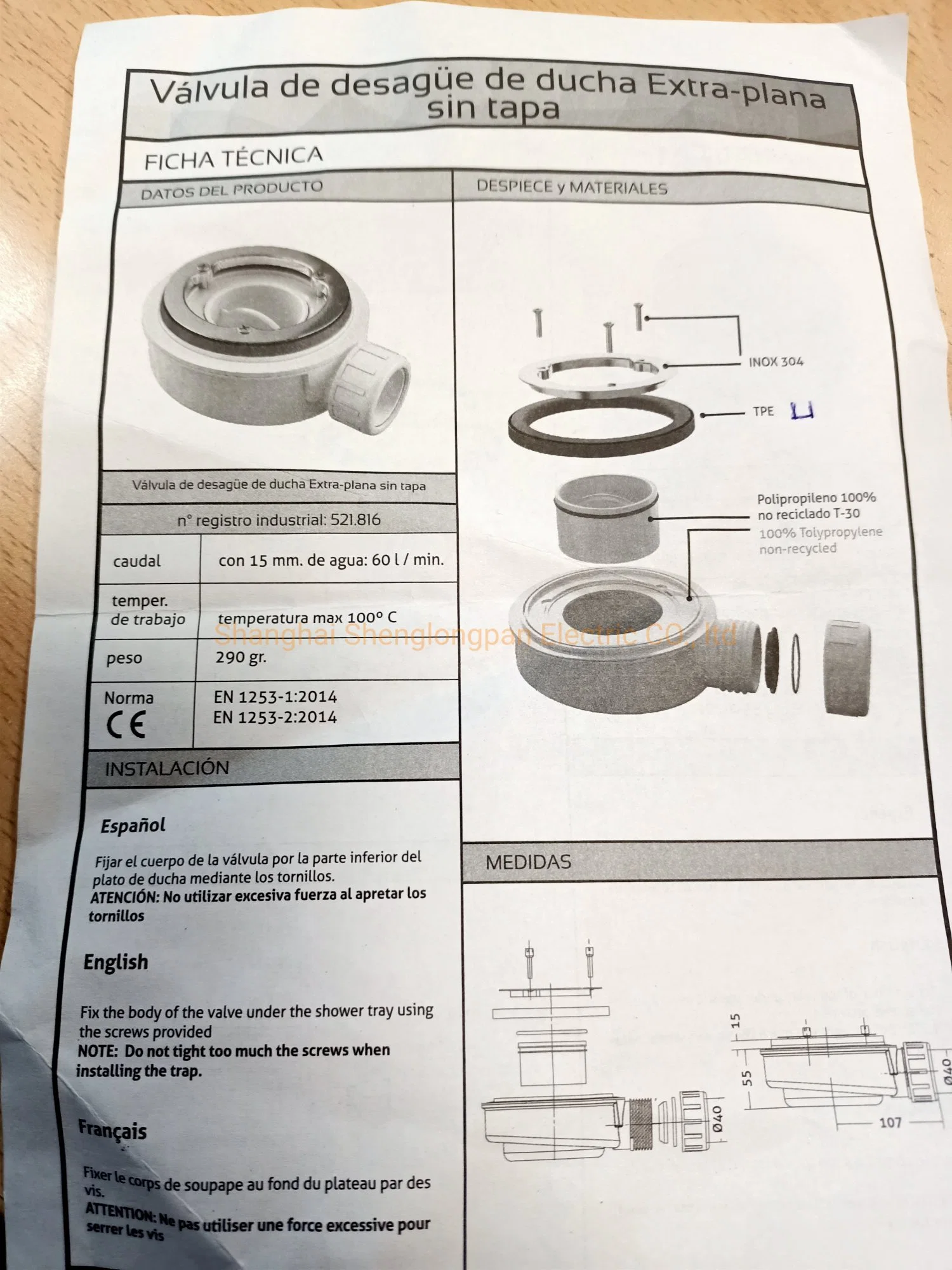 PP /ABS Shower Drain Valve Floor Drain for Sewer Drainage