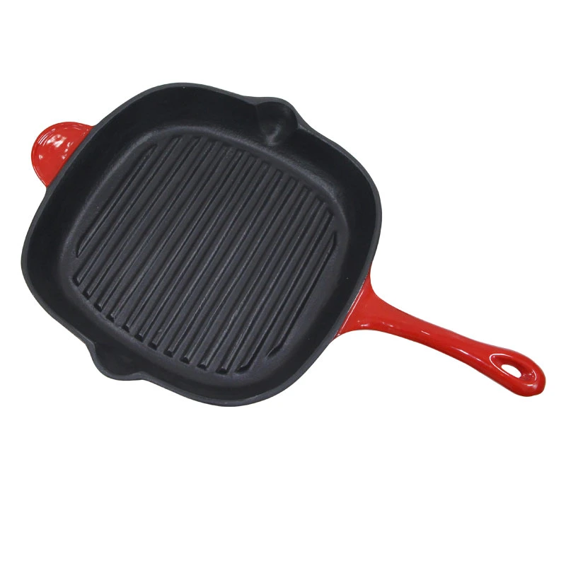 Cast Iron Square Shape Steak Grill Pan Manufacturer From China BSCI, LFGB, FDA Qualified