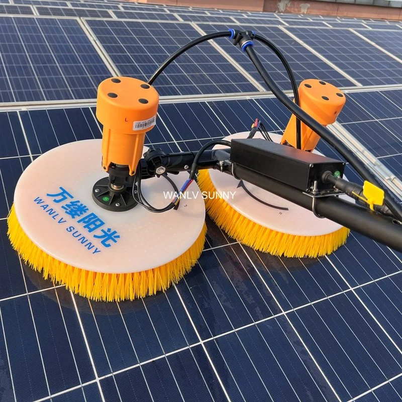 Double-Head Innovative Rotating Solar Panel Cleaning Brush for Thorough Cleaning and Optimal Energy Efficiency