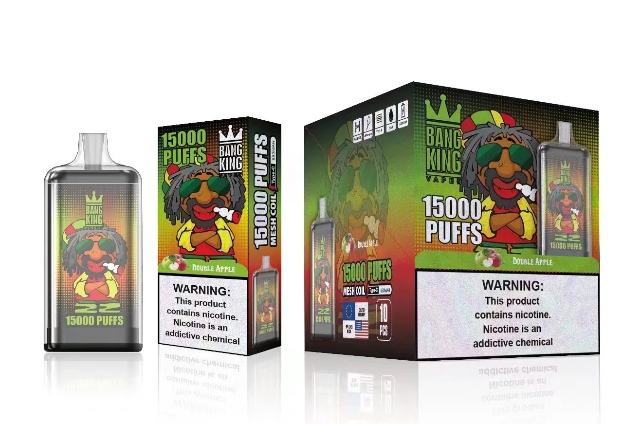 Оригинальные электронные сигареты Vape Bang King Tornado Box 15000puffs Mesh Coil Одноразовый картридж с предварительно охлажденным измерителем измерителей измерителей с кристаллами 25 мл, 10 000 об/мин