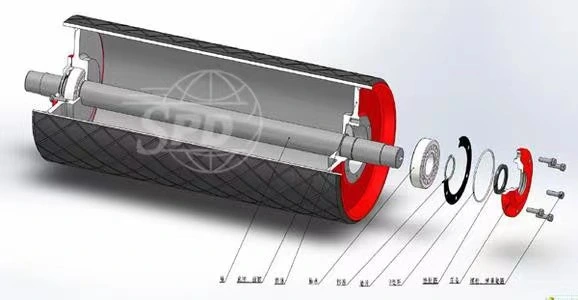 Mining Conveyor Belt Conveyor Drive Pully Drum with Rubber