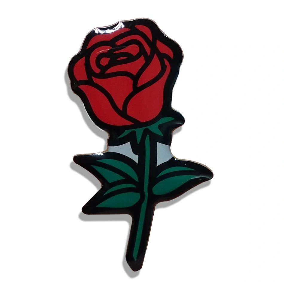 Epoxy Coating Rose Lapel Pin with Custom Logo