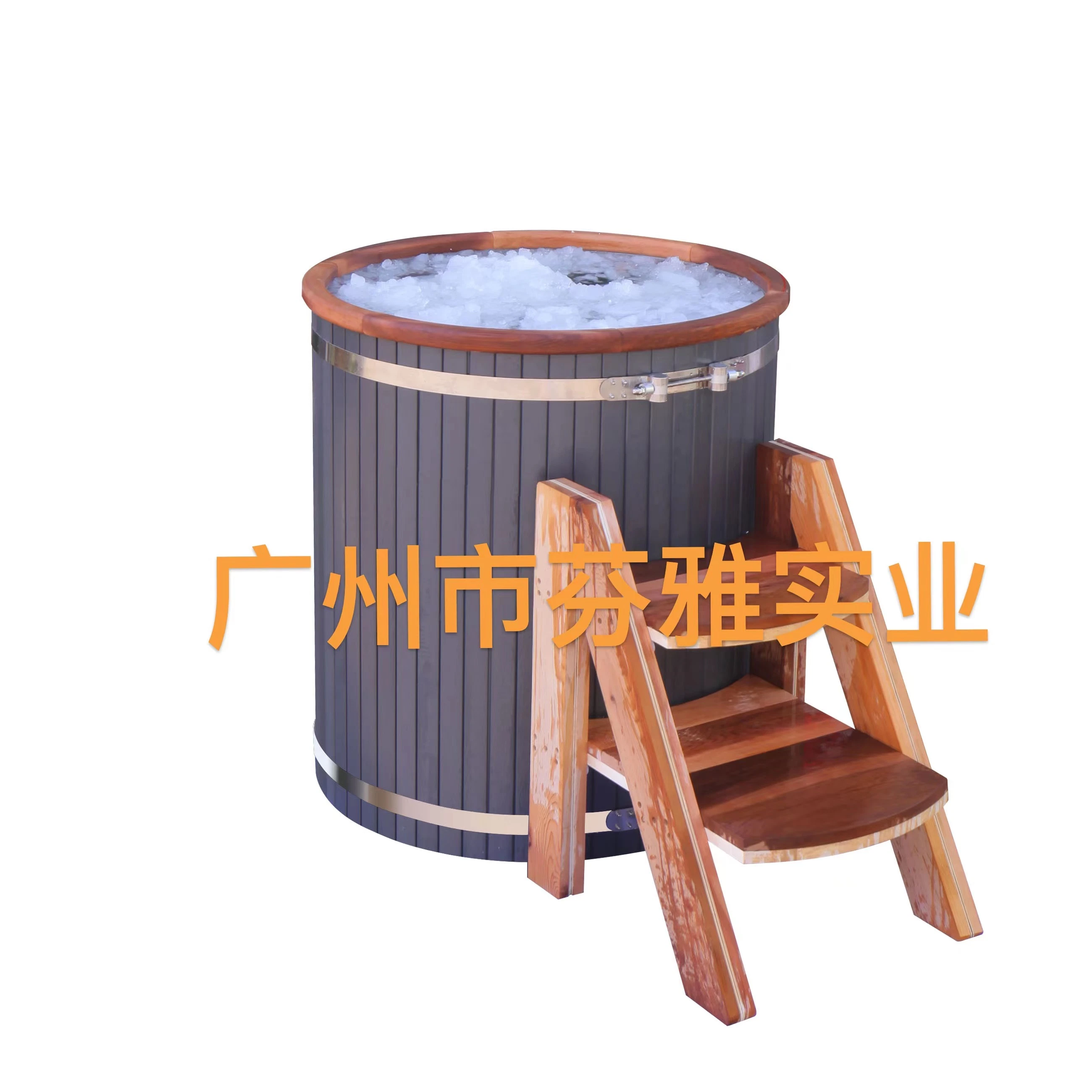 Outdoor Barrel Wooden Cold Plunge Tub Ice Bath for Ice SPA Therapy-1 Person