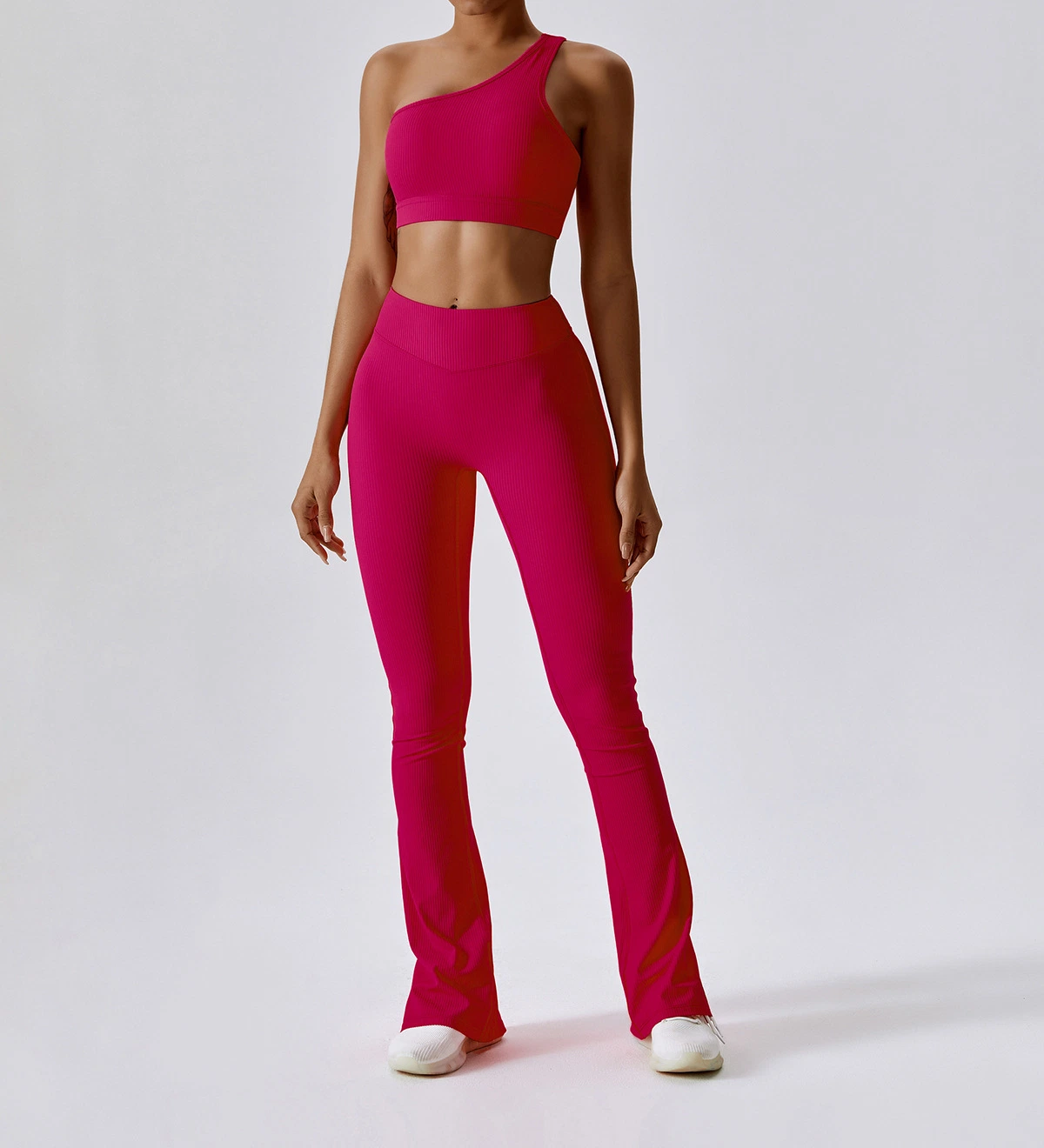 Ensemble de gymnastique en gros de 2/3/4 pièces pour femmes, soutien-gorge de sport côtelé, leggings d'été, tenues de yoga, vêtements.