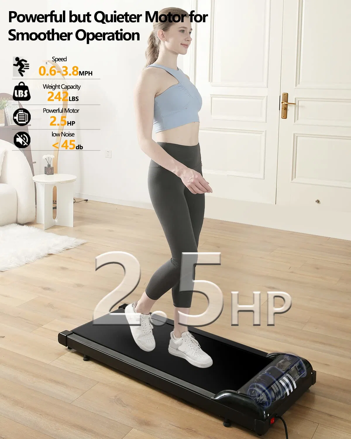 New Design Gym Fitness Equipment Portable 2.5HP Quiet Remote Control