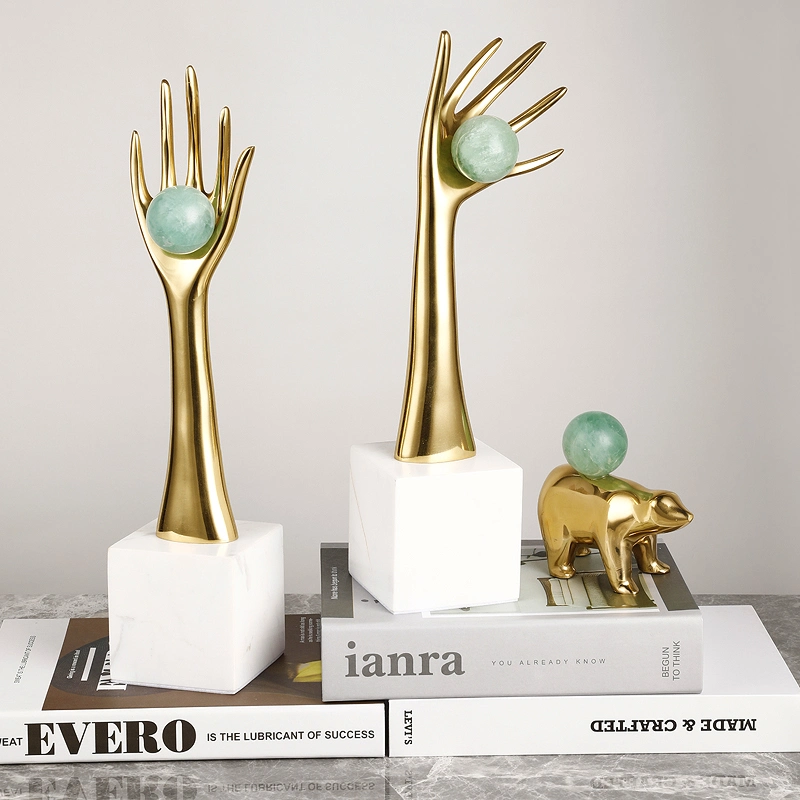 Contemporary Decor Hand Shape Brass Finger Design Home Gift Decoration Office Desk Accessories