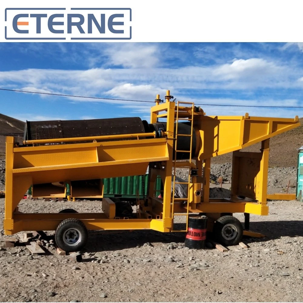 Eterne Movable 50 T/H 100 Tph Gold Trommel Alluvial Gold Washing Machine