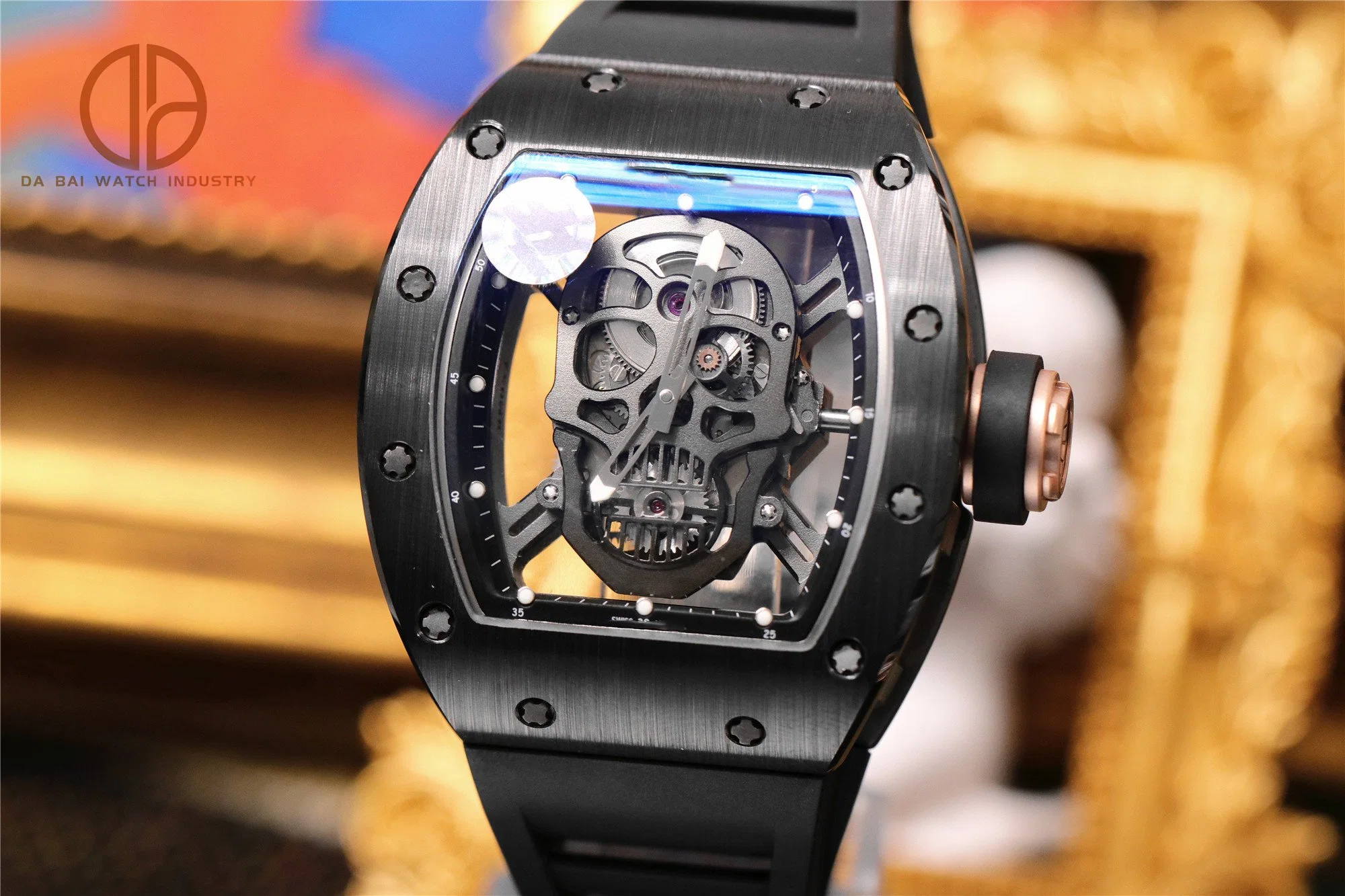 Luxury Watch Skull Bbr Zf T+ Watch Black Ceramic Carbon Fiber Hollow Automatic Men's Mechanical Watch