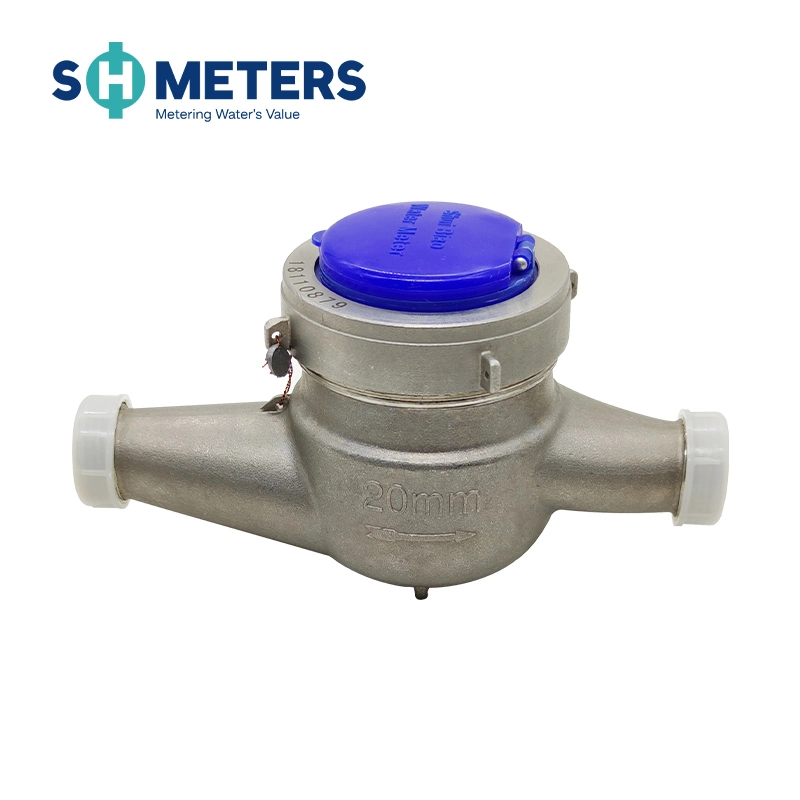 DN15-DN50 R160 قراءة شاشة متعددة Jet Dry-Dial من الفولاذ المقاوم للصدأ اكتب Water Meter (عداد الماء)