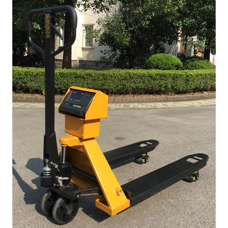 2t 2000kg Casting Hydraulic Pump Nylon Hand Manual Pallet Truck Weighting Electronic Scale Balance