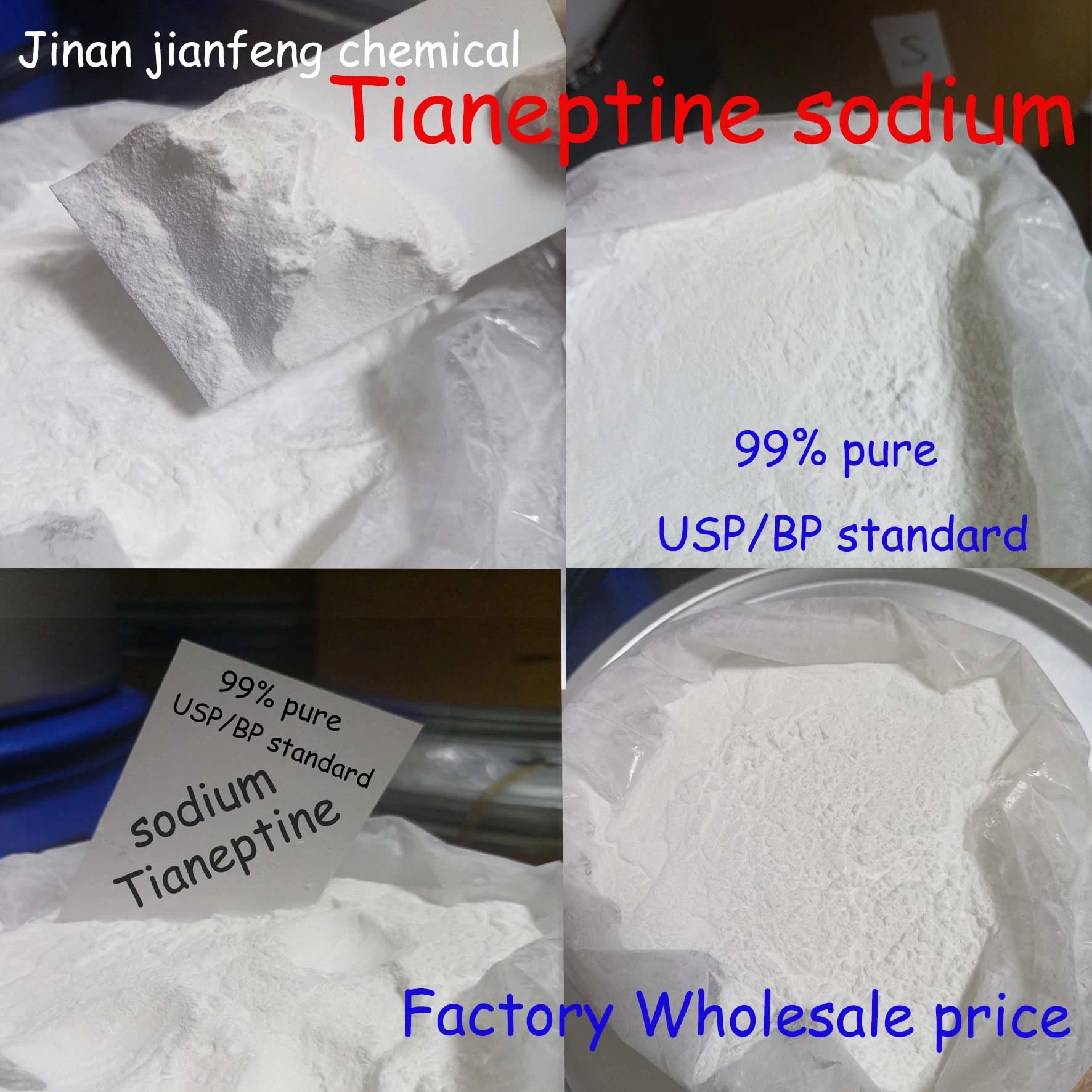 USA Warehouse Factory Wholesale/Supplier Bulk Antidepressant Drugs 99 Purity Tianeptine Sodium/Sulfate CAS 30123-17-2