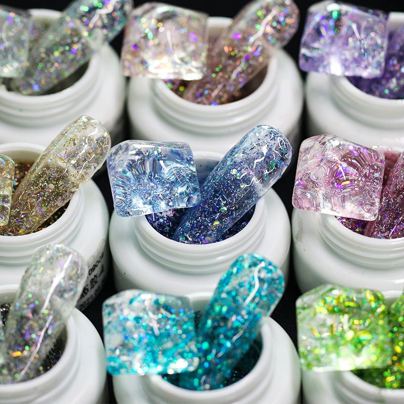 HS 2023 Neue Ankunft Produkt Nail Art Paint 9 Farben Shine Solid Mermaid Glitter UV Gel Polnisch