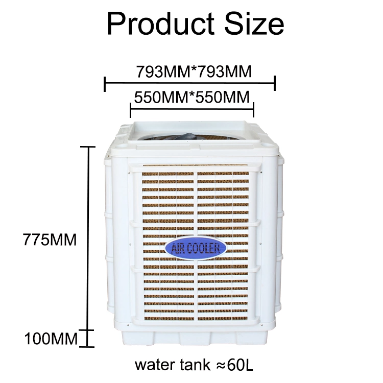 Función Auto Start 230W 220 V 8000CMH refrigerador evaporatorio de montaje de la ventana