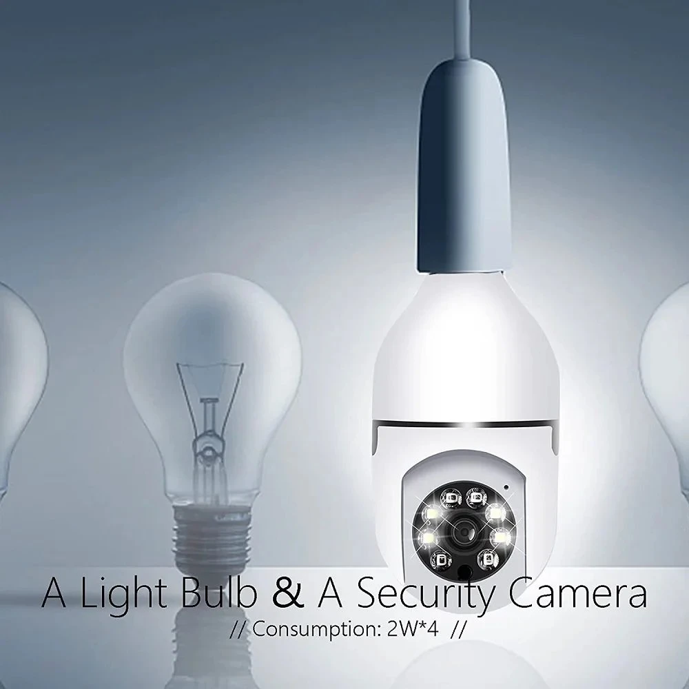 Lampe lampe Wi-Fi 2 MP appareil photo 360 degrés Smart Home Light Caméra de vidéosurveillance VR de sécurité infrarouge sans fil PNOAMIC