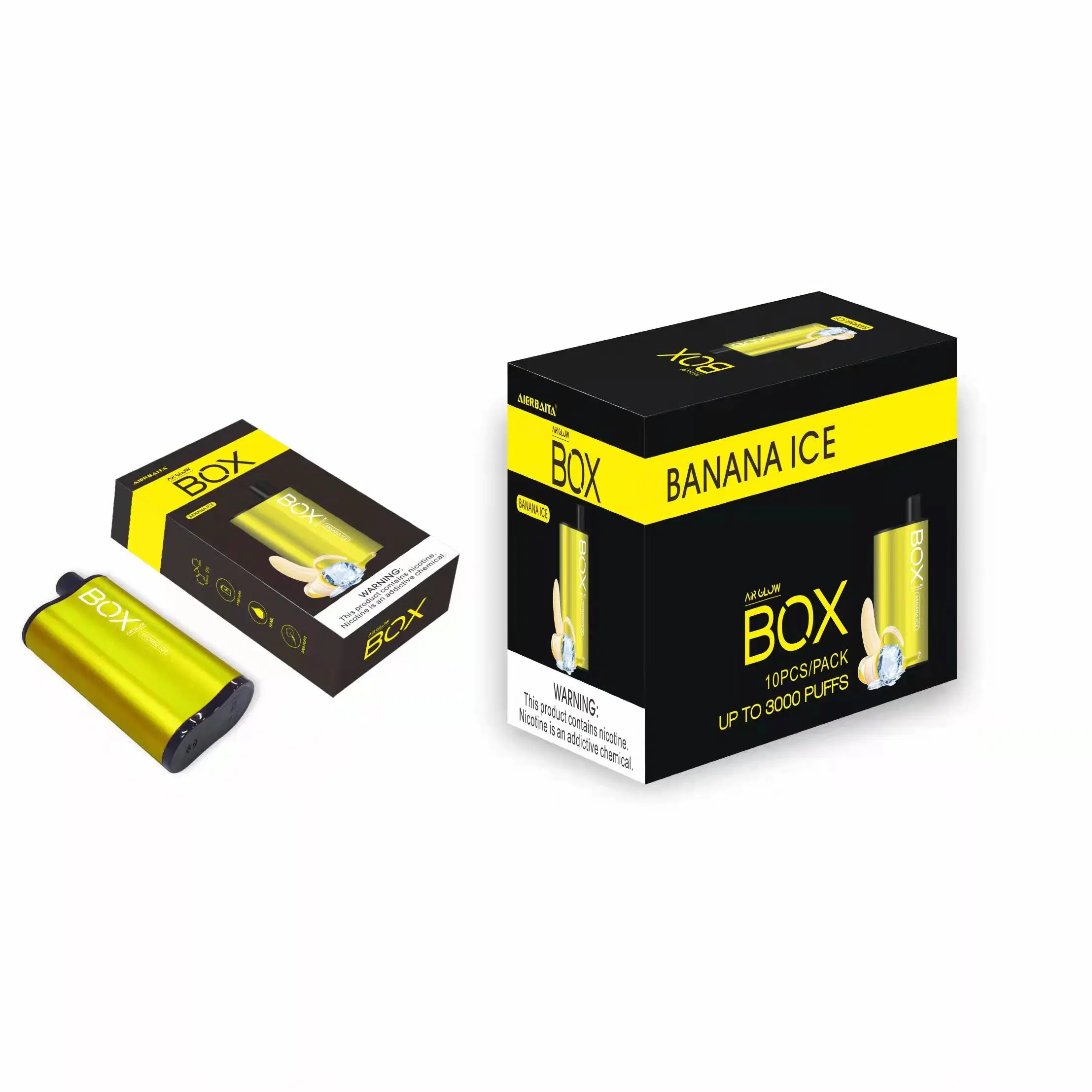 Aire brille Caja con 6 Sabores 3000 inhalaciones Cigarrillo Electrónico Desechable Vape 1500mAh