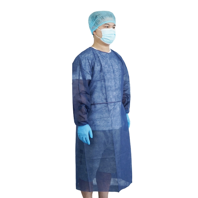 Dark Green Color Disposable Isolation Gown Lab Gown Fluid Resistant