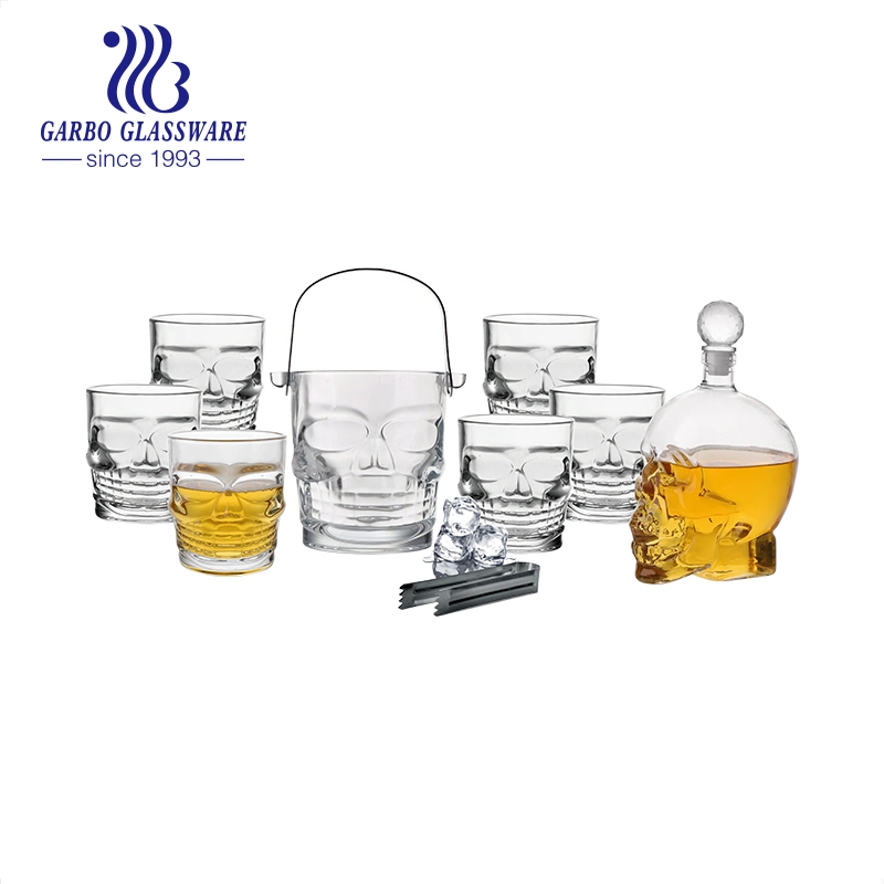 Wholesale/Supplier Glassware Clear Skull Face Whisky Ice Bucket Sets