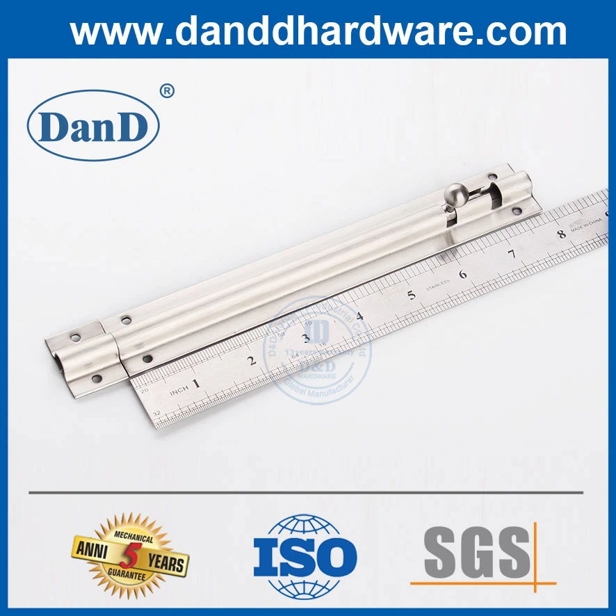 8 Inch Silver Square SS304 Tower Bolt for Metal Door