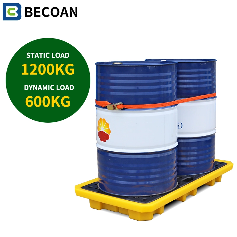 Two Way Entry 1/2/4 Drum Oil Secondary Containment Spill Plastic Pallet Spill Tray