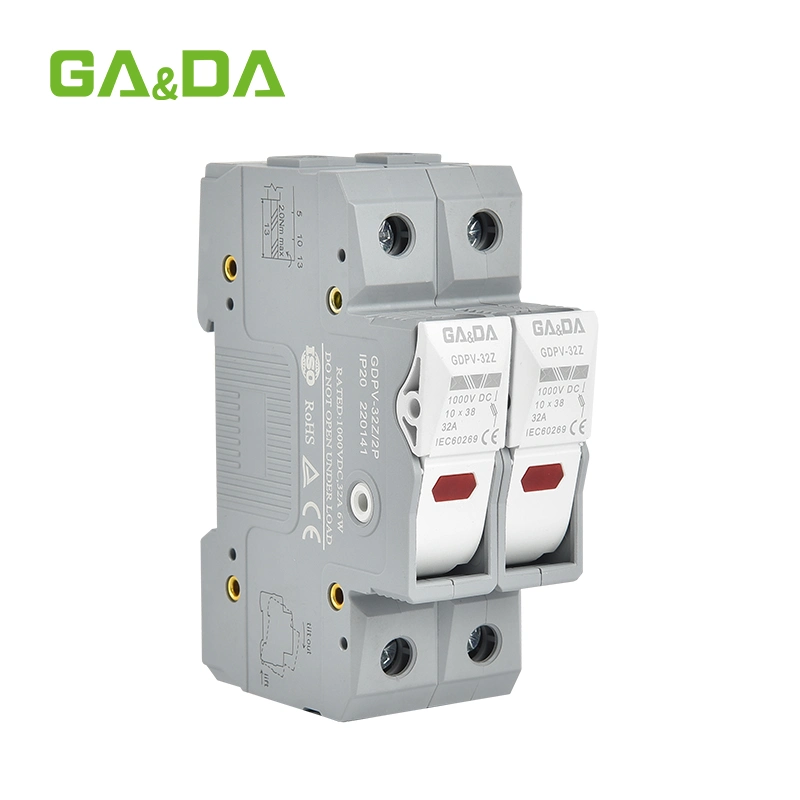 Fábrica Gada Gdpv-32 portafusibles eléctrico DC 1000V Termal Cerámica Interruptor de cajas de fusibles con indicación de estado