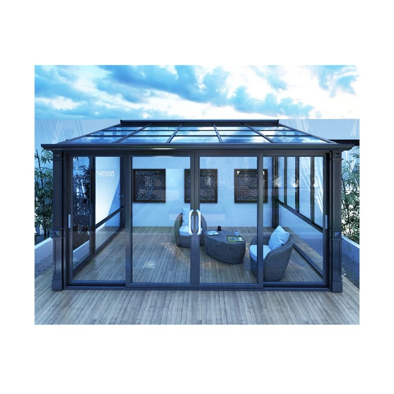 Hochwertige Sonne Zimmer Im Freien Glashaus Aluminium Rahmen Sonnenraum Glas Haus Veranda Design für Zuhause Sonne Zimmer Glashaus