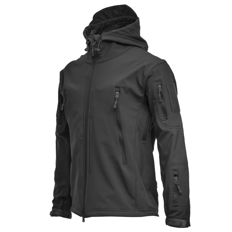 Sharkskin Camouflage Hooded Fleece Jacket Waterproof Wind Mountaineering Warm Jack Soft Shell Jacket