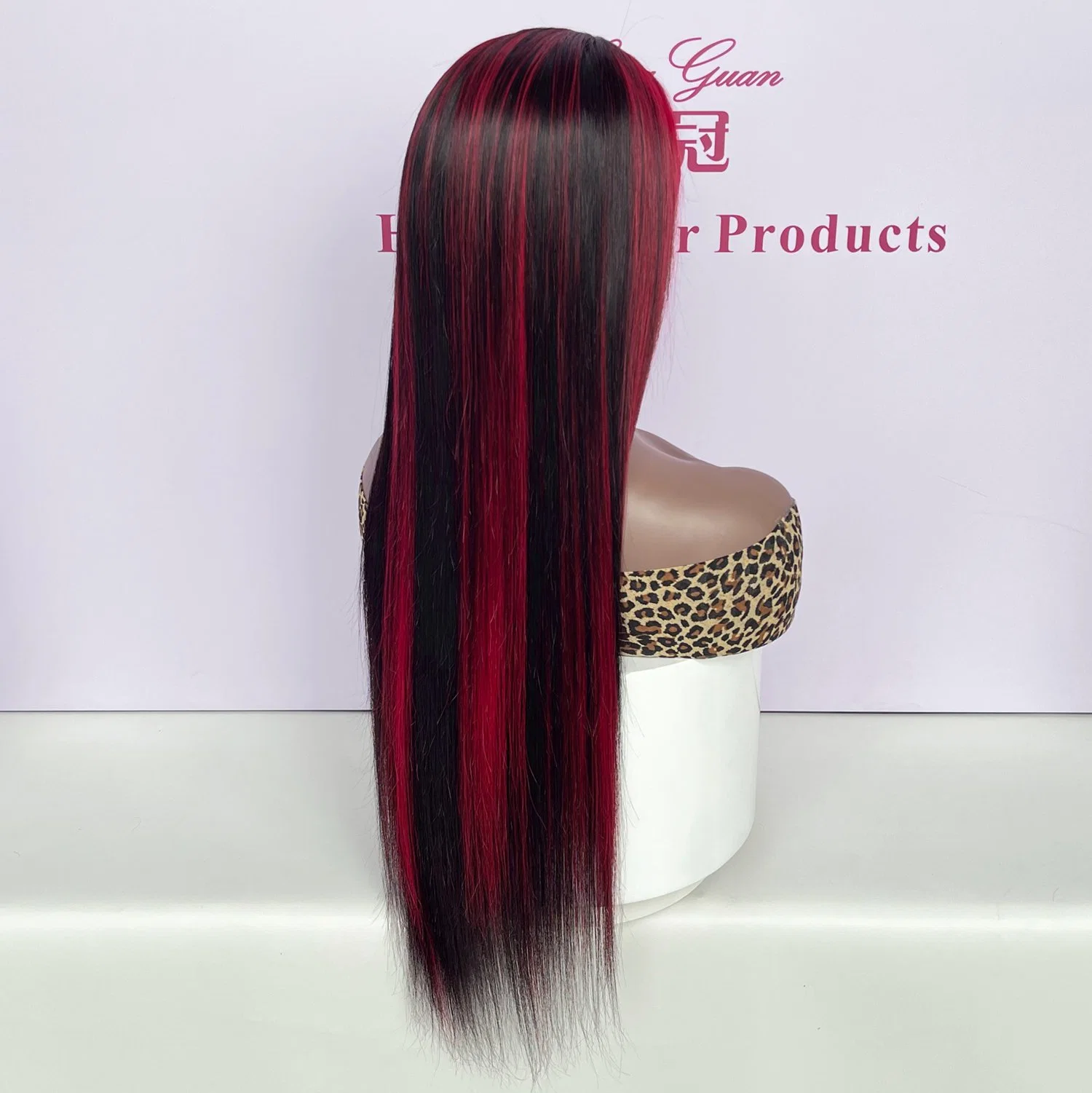 P1b / Borgonha reto Wigs cru Virgem cutícula alinhou cabelo não processado humano Produtos de cabelo