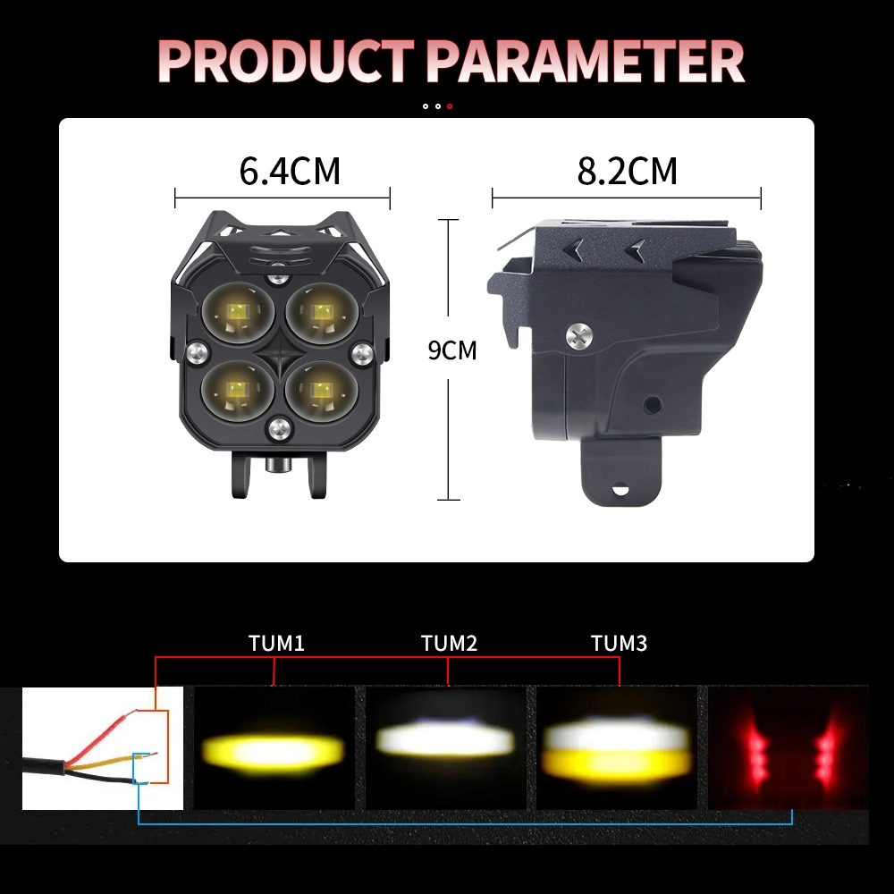 Haizg 12-80V Nueva luz LED de motocicleta 50W Ultra Bright Auto Iluminación