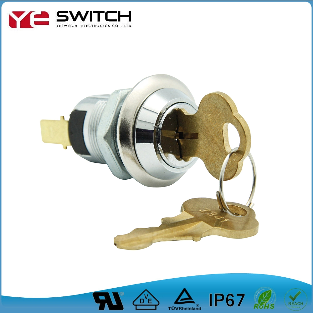 12 16 19mm Electronic 2-3 Position off on Power Key UL Certified Security Cam Lock Micro Key Switch