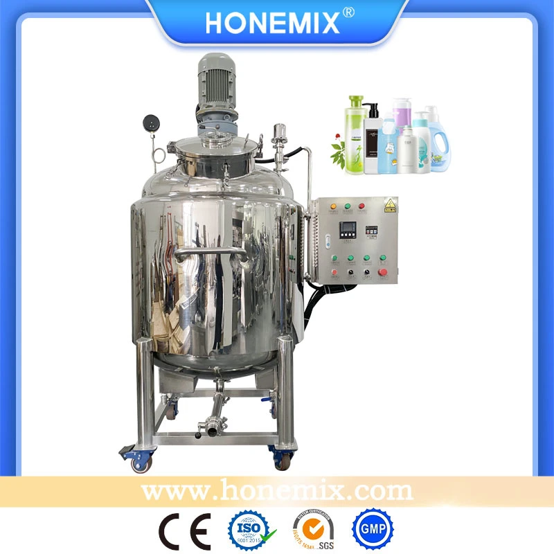 Honemix Double Jacket Mixing Agitator Tank Vacuum Heating Liquid Gel Mixer Cool Heat Jacket Mixing Machine