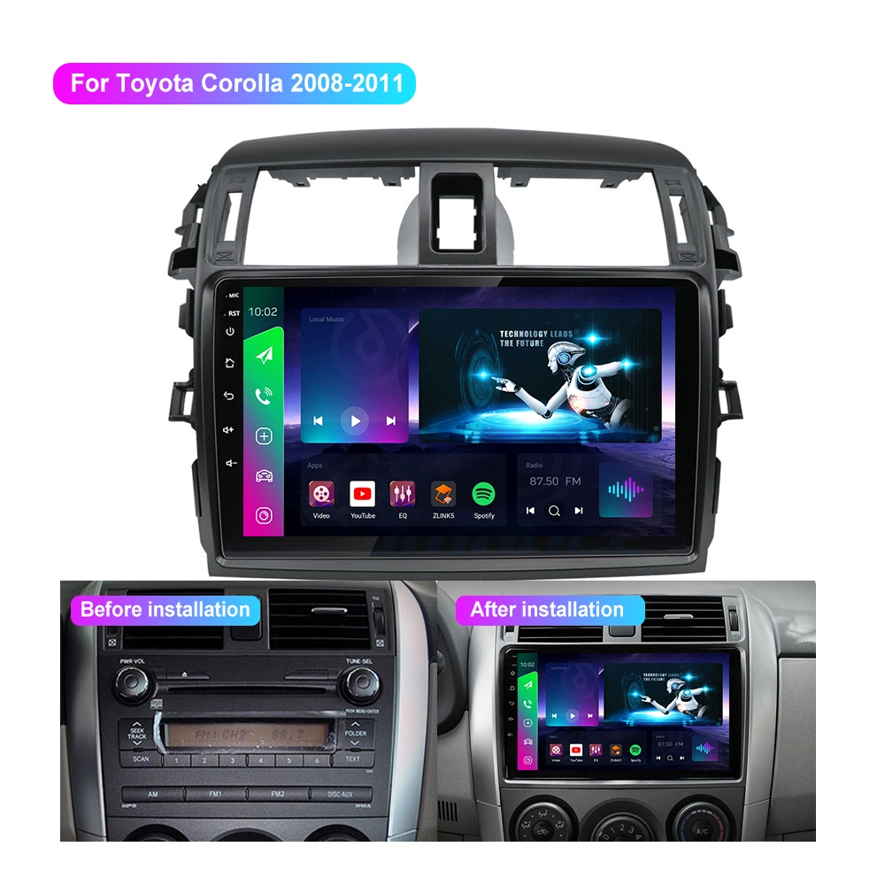 Touchscreen Auto Stereo Radio Audio Video Multimedia GPS Navigation System Android Auto DVD-Player für Toyota Corolla 2009