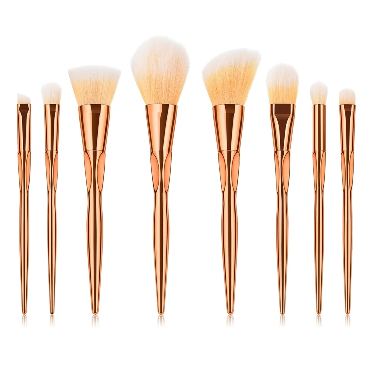 8PCS Heart Shape Rose Gold Makeup Brush Set Foundation Blending Power Eyeshadow Contour Concealer Blush Cosmetic Beauty Makeup Tool