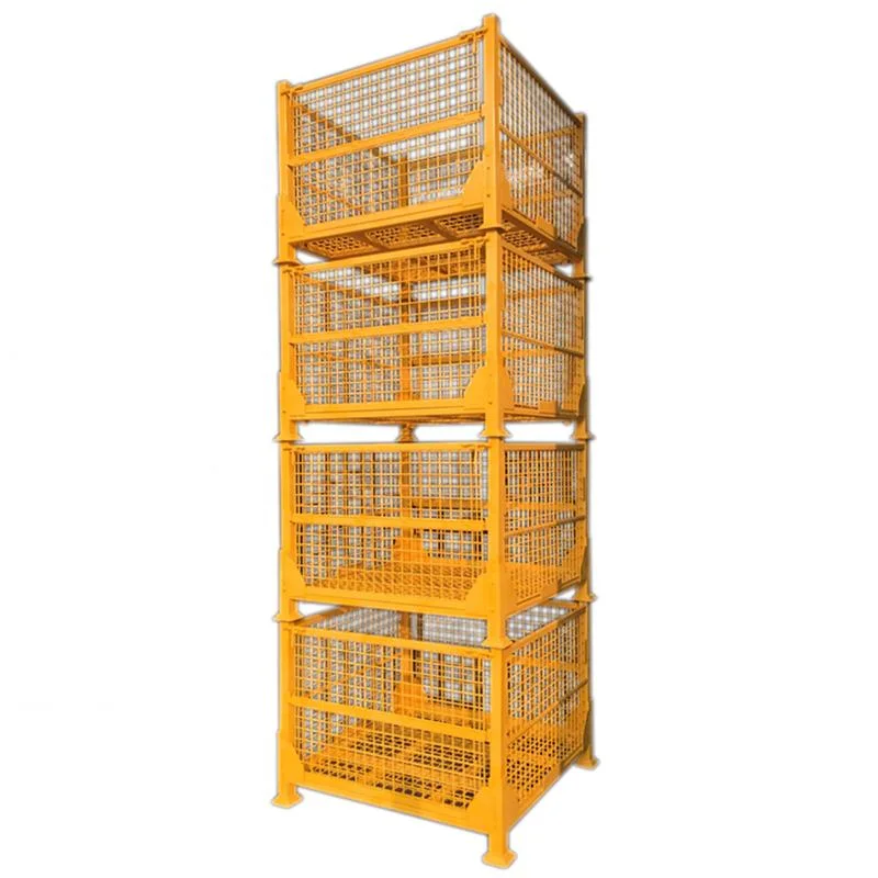 Storage Pallet Rack Metal Wire Mesh Cages Heavy Duty Foldable Pallet Container