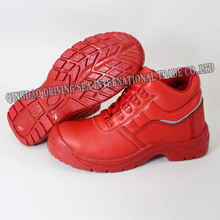 Good Quality Red Color Genuine Leather Safety Footwear Work Shoes