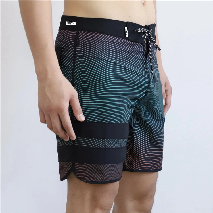 Custom Logo Breathable Men's Swim Trunks Quick Dry Swim Shorts Beach Pants with Pockets