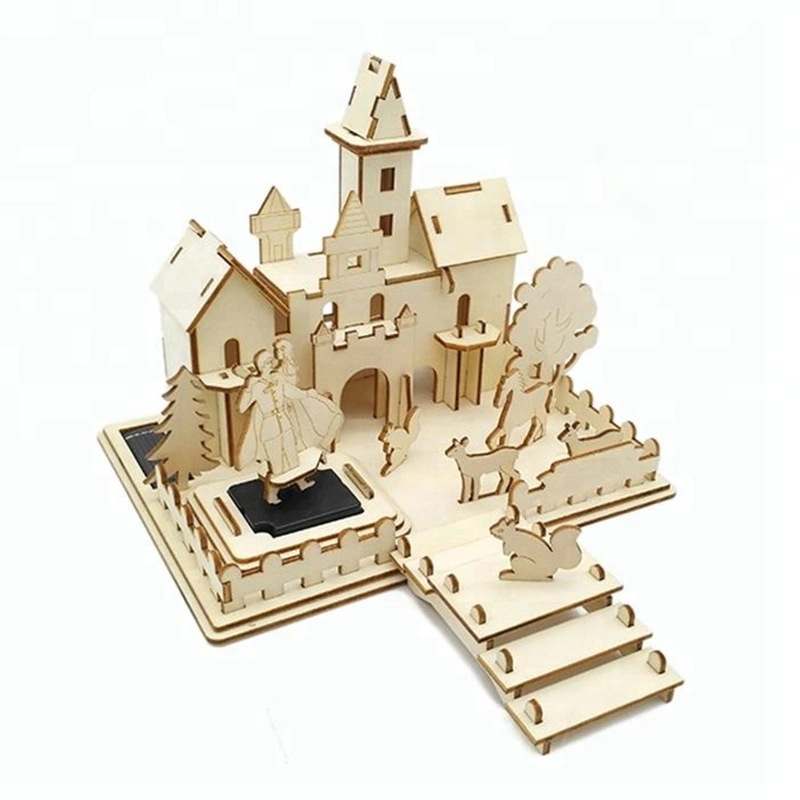 Wooden 3D Puzzle Architectural Model Wooden DIY Villa Stem Toy