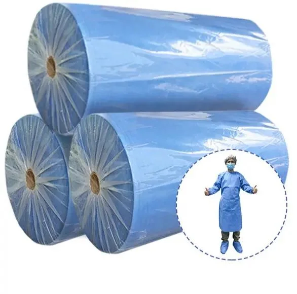 Hot Sales Waterproof Medical Spunbond Polypropylene Non-Woven Fabric SMS Customized Size for Disposable Gown