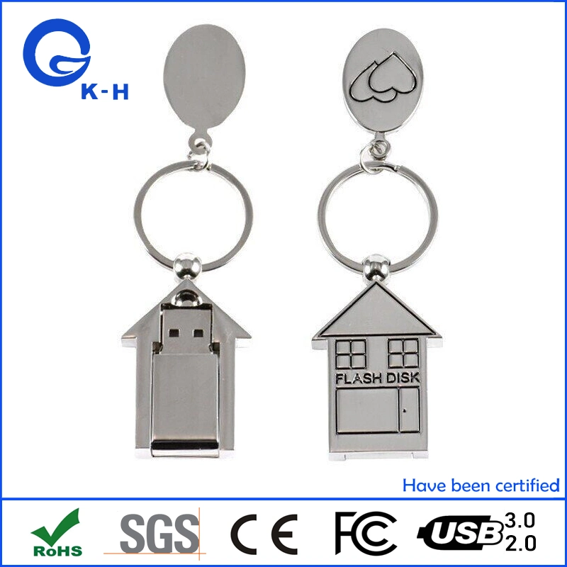 Popular Metal House Shape USB Storage 16GB 32GB 64GB