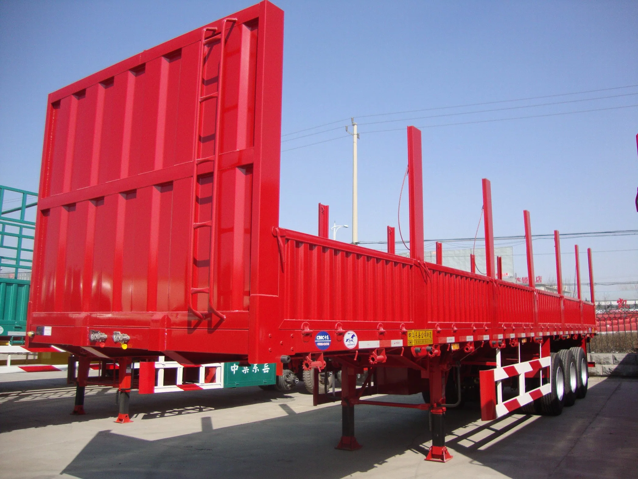 Vehículo Master 3 eje 13m 80 toneladas pared lateral Dropside Plataforma Fence Semi Trailer con Sidewall para la venta