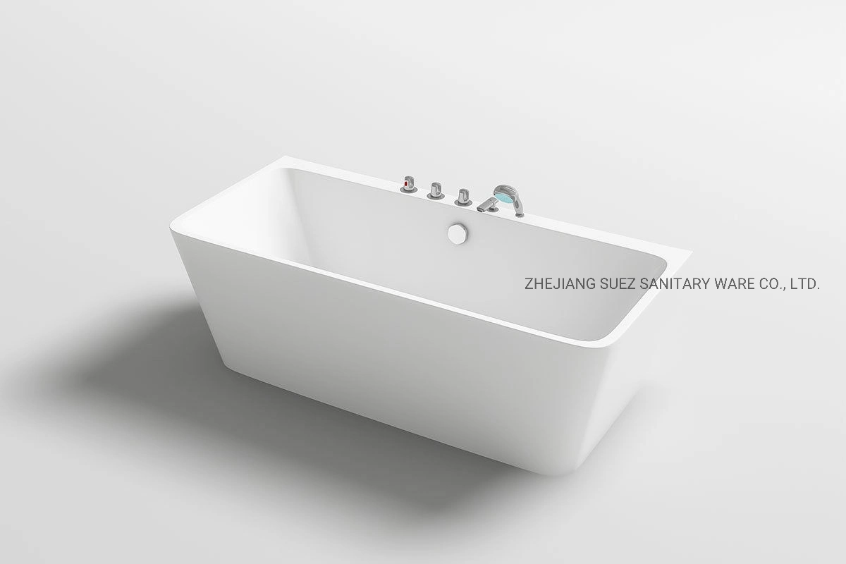 Square Shape Soaking Bath Tub Acrylic Bathtub for Bathroom Shower