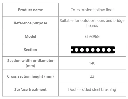 Composite Decking Co-Extrusion Decks WPC Capped Hollow Decking From China 2023