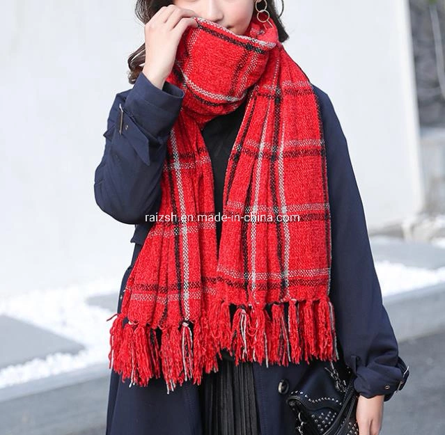 Chenille Throw Scarf Shawl Throw Colorfule Style Winter-Use