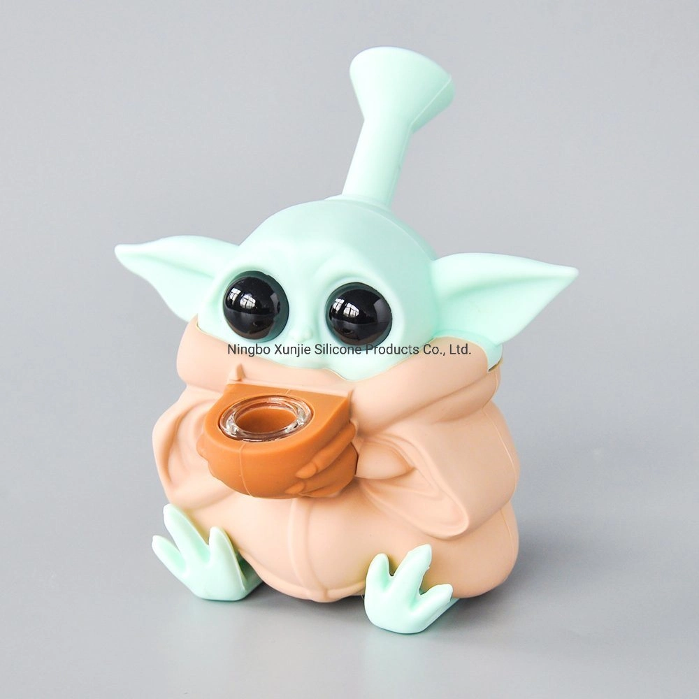 Bébé 5.0inch Yoda pipe à eau en silicone avec bol en verre silicone Hand Pipe narguilé