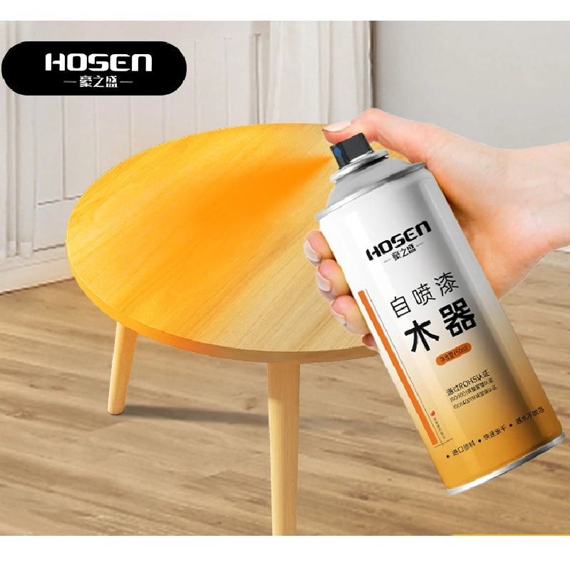 Hosen Oily Wood Polish Aerosol Painting 240g Wood Paint Wood Varnish for Painted Wood