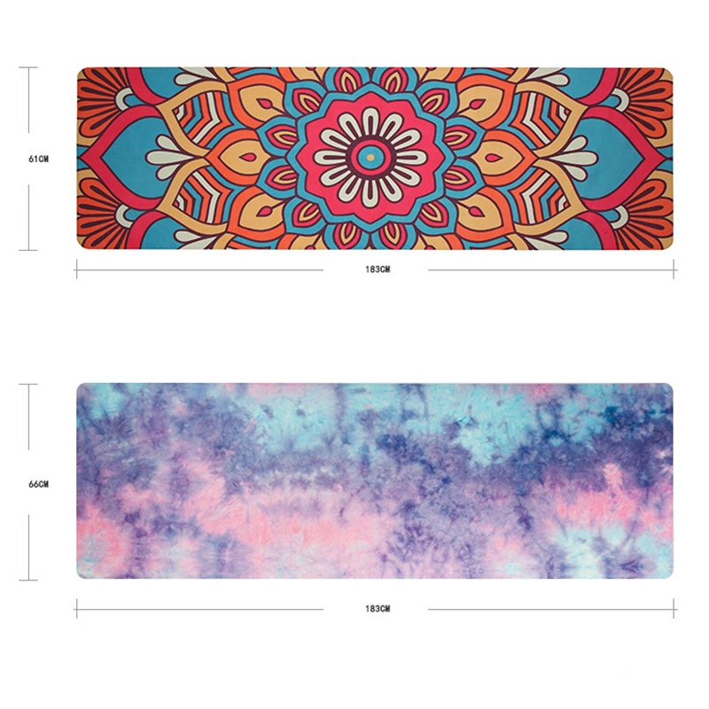 Yoga Mat Suede Tie-Dye Non-Slip Fitness Losing Weight Slim Aerobic Yoga Pad Camping Exercise Massage Pilates Gym Sports Mat Esg13021