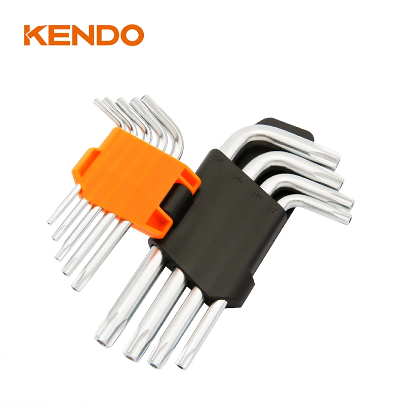 Kendo 9PC Standard Arm Long Arm Torx Key Set of Chrome Vanadium Steel Torx L-Keys