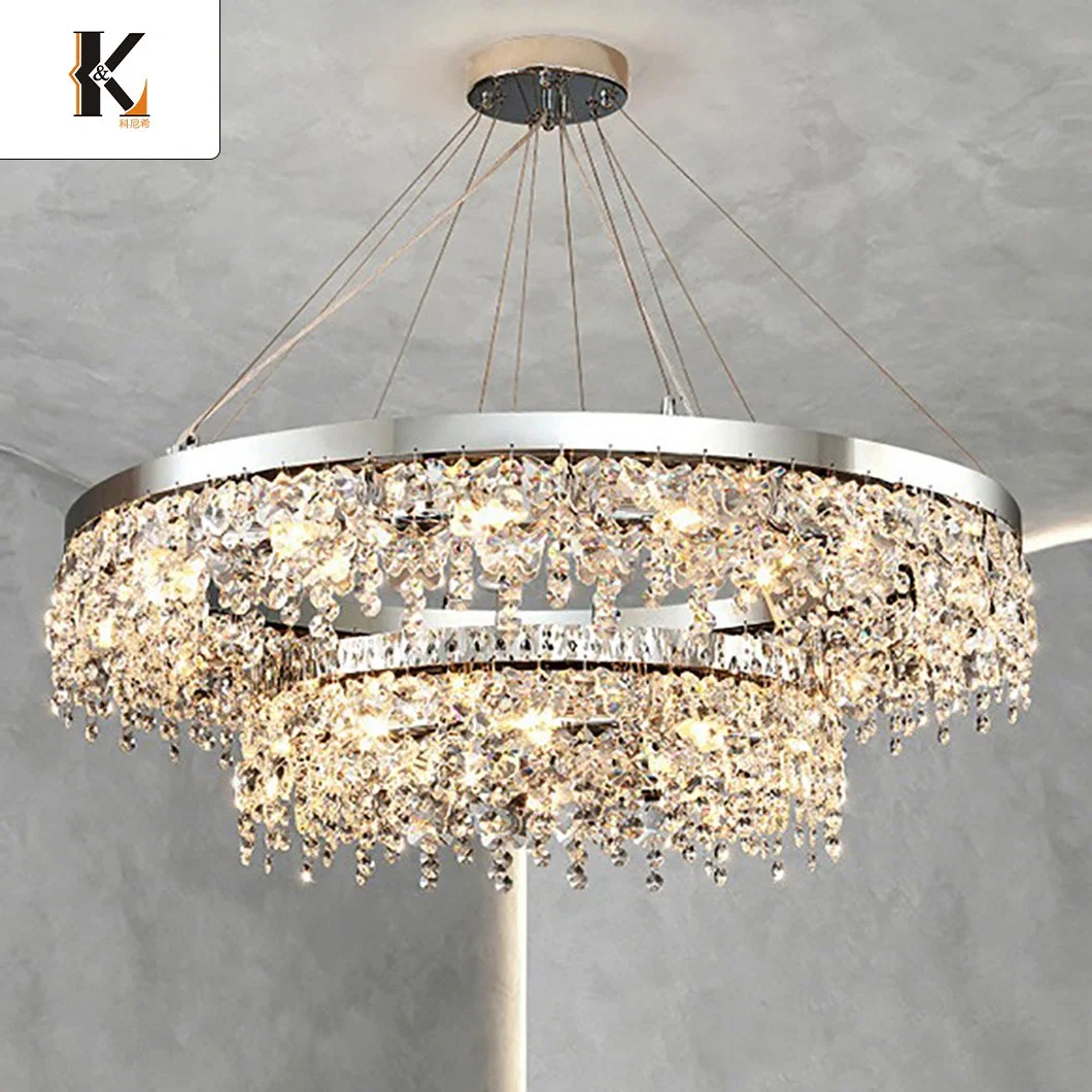 China Crystal Light Luxuriant Crystal Lamp Body Professional Custom Indoor Decoration Luxury Lighting Crystal LED Chandelier