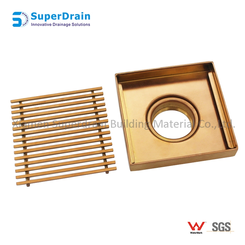 Bathroom SUS Heel Guard Floor Waste Gold Invisible Drain