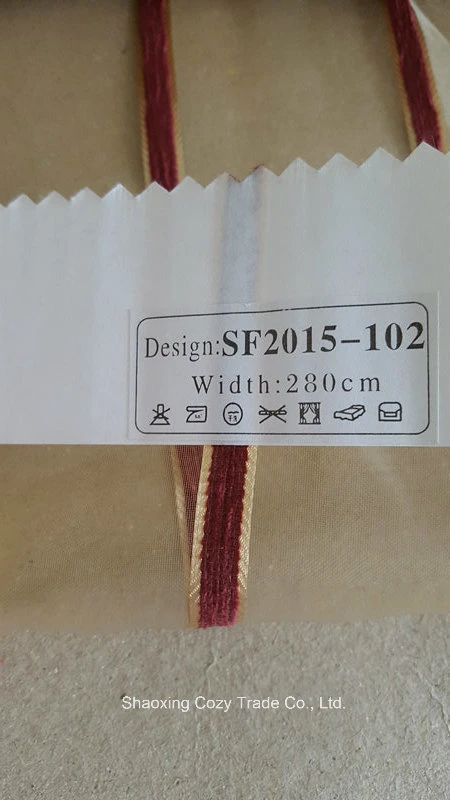 New Popular Project Stripe Organza Voile Sheer Curtain Fabric 008294